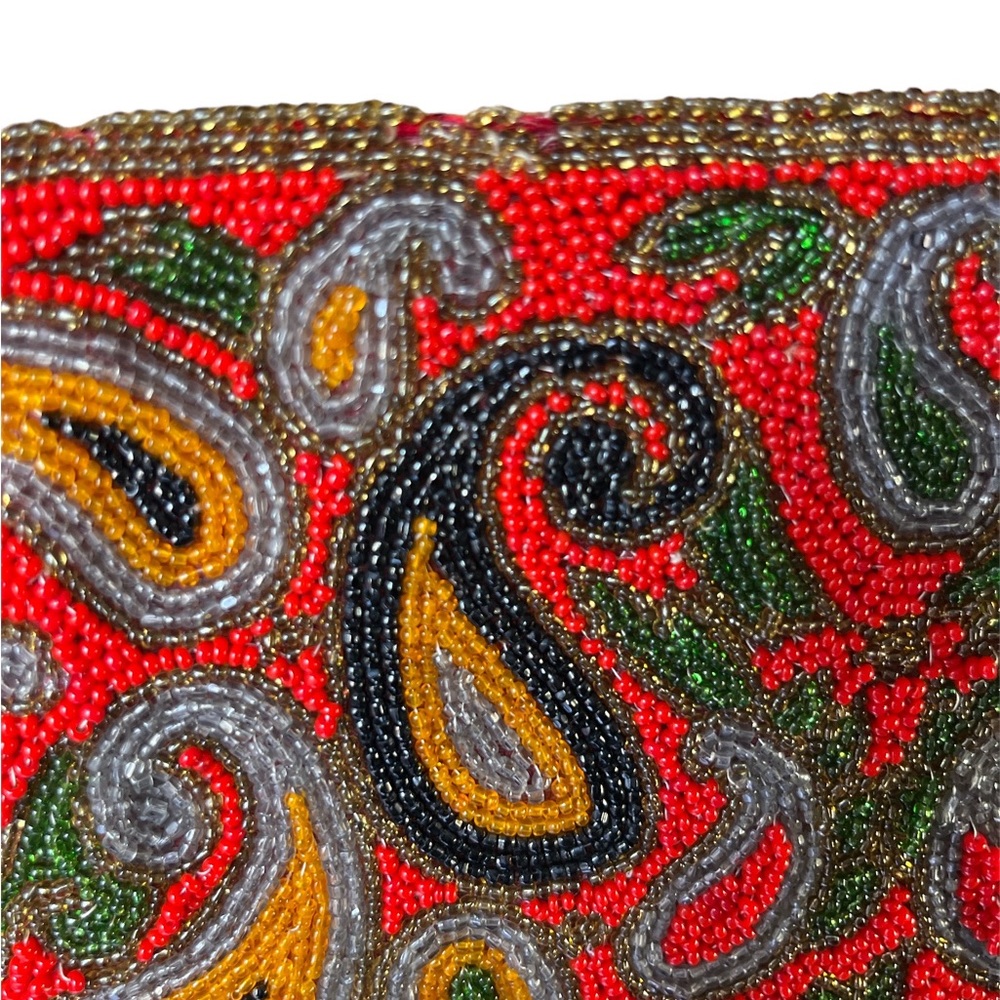 Vintage Paisley, all hand beaded purse - Picture 7 of 11